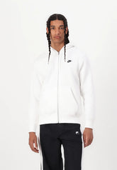Nike Felpa Con Cappuccio M Club Hoodie Fz Bb Bianca