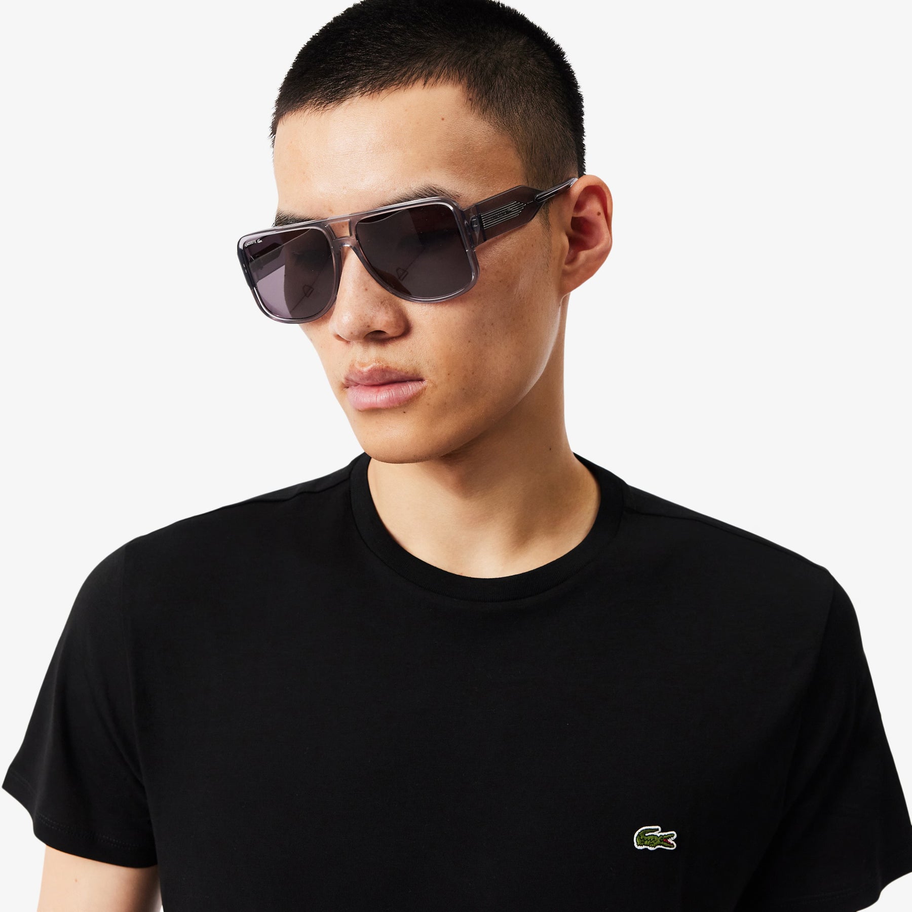 LACOSTE T-Shirt Basic In Cotone Pima Nera