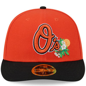 NEW ERA Cappello Con Visiera Pre-Curved 59Fifty Fitted Baltimore Orioles Arancione/Nero Con Dettagli Ricamati