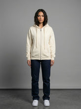 DISCLAIMER Felpa Con Zip e Cappuccio Scritta Retro Glitterata Donna Bianco/Rosso