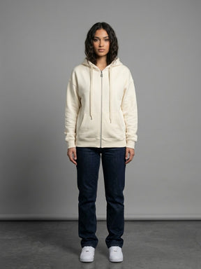 DISCLAIMER Felpa Con Zip e Cappuccio Scritta Retro Glitterata Donna Bianco/Rosso