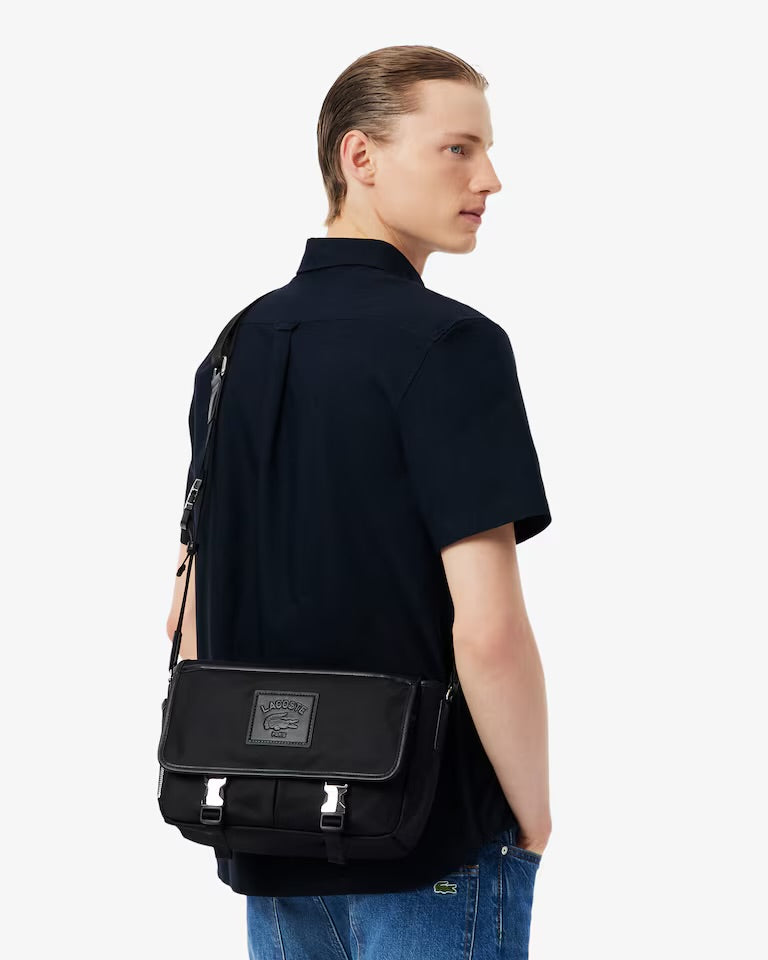 LACOSTE Tracolla Paris Doppia Fibia Nera