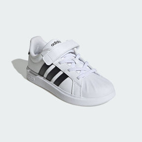 ADIDAS Superstar Streettalk CON STRAPPO Sneaker Bambino In Pelle Bianca/Nera