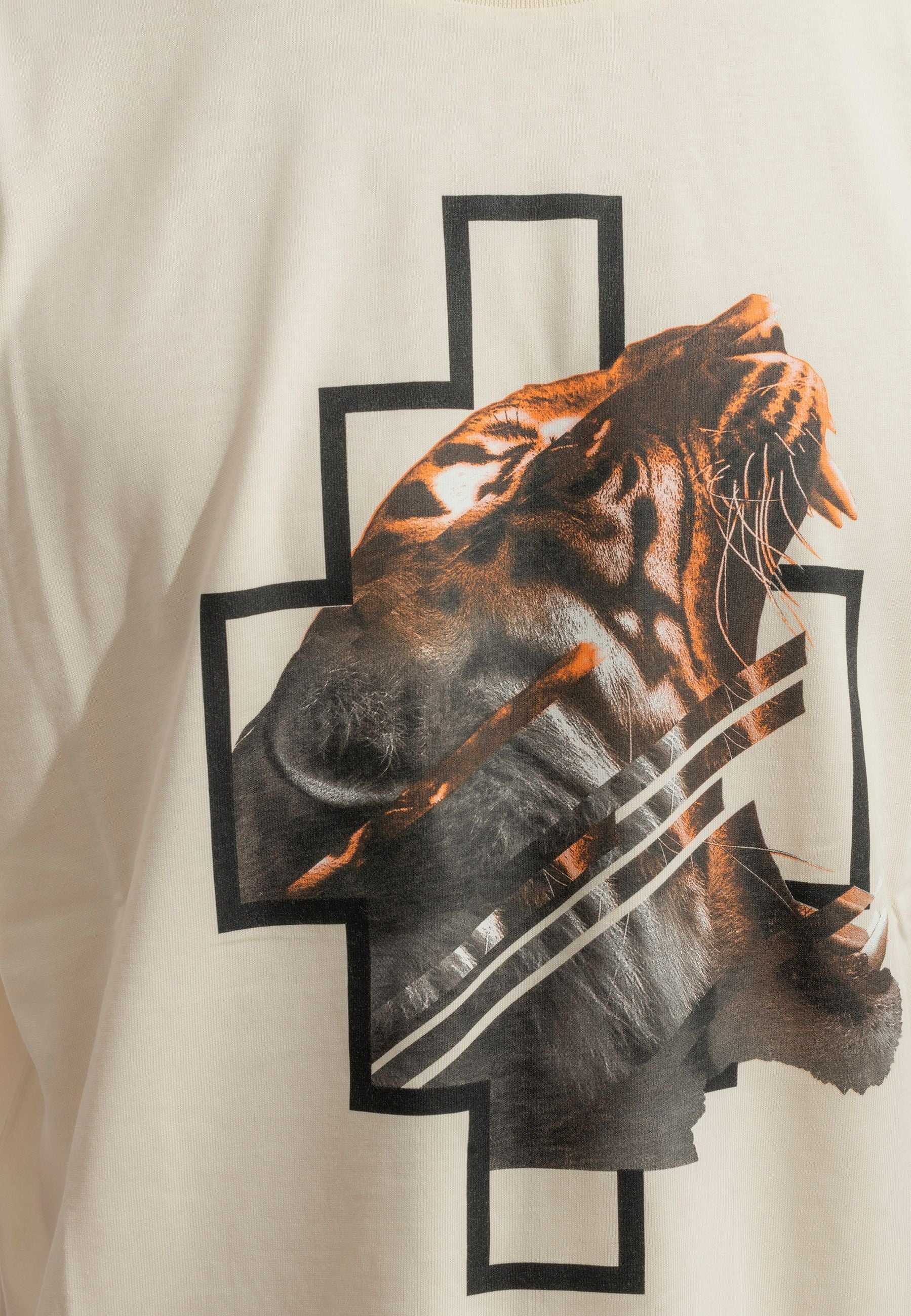 COUNTY OF MILAN Marcelo Burlon T-Shirt Con Stampa Tigre Beige
