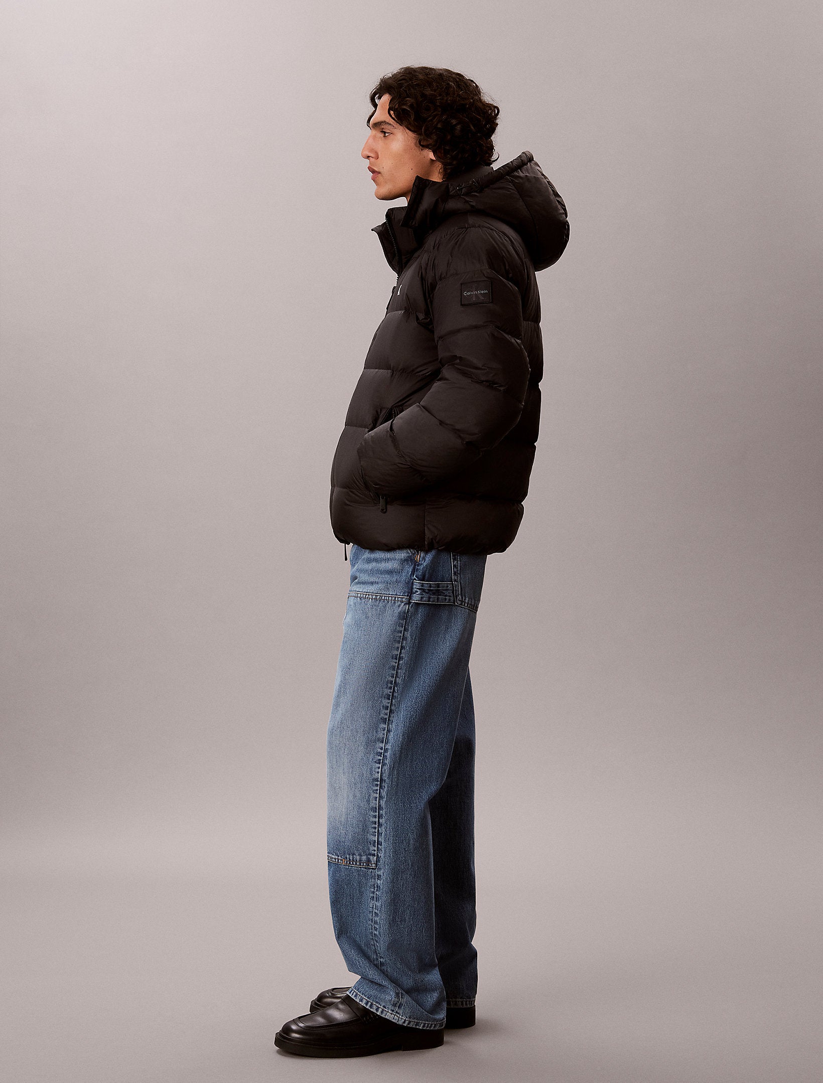 CALVIN KLEIN Giubbotto Invernale Bomber Con Logo Piccolo Sul Petto Nero 26/27