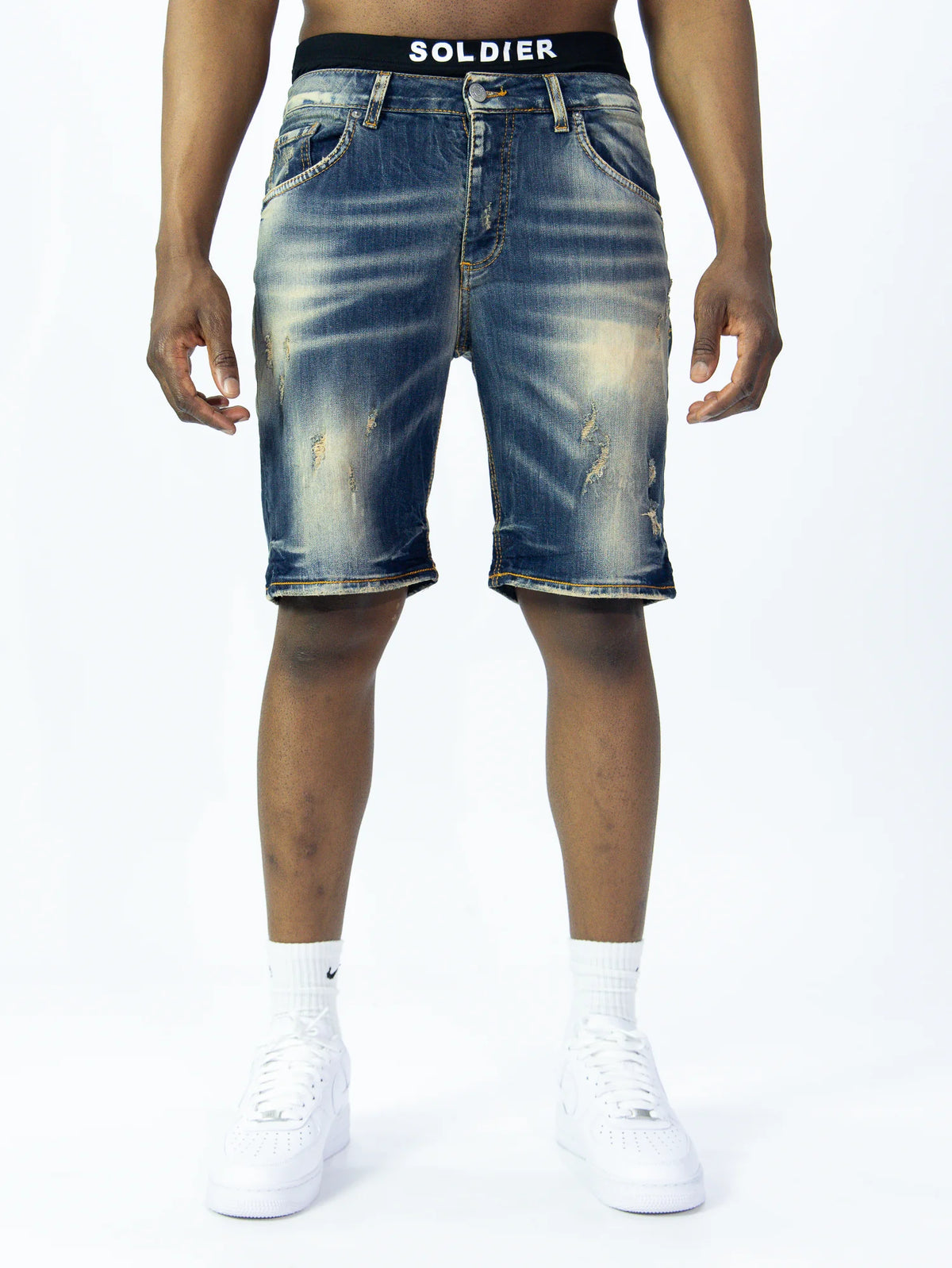 SOLDIER Bermuda Jeans Sabbiato In Denim Classico
