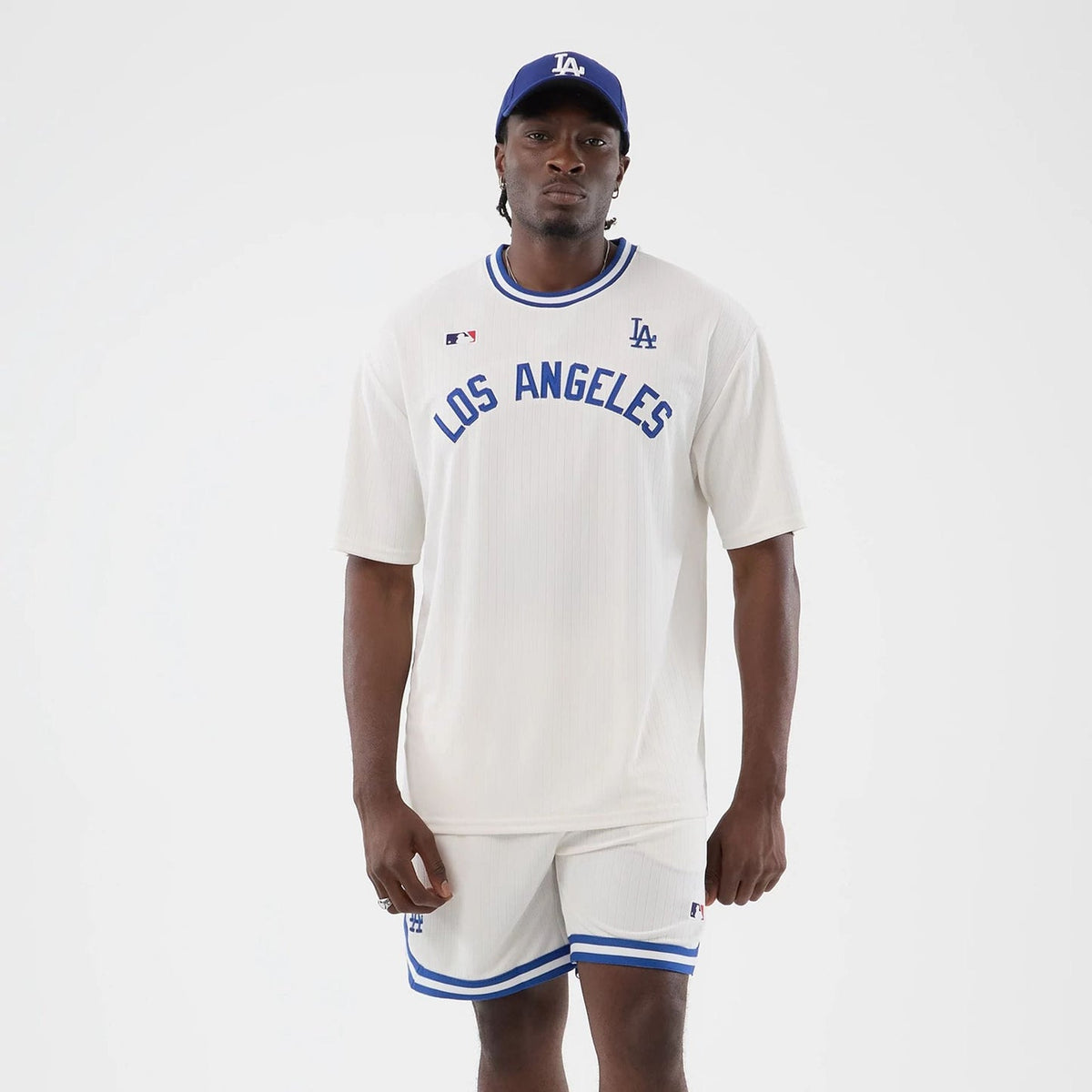 NEW ERA Completino T-Shirt Baseball e Pantaloncino Con Logo LA Bianco/Blu