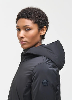 COLMAR Giacca Donna Lunga Impermeabile Con Cappuccio Nero 26/27