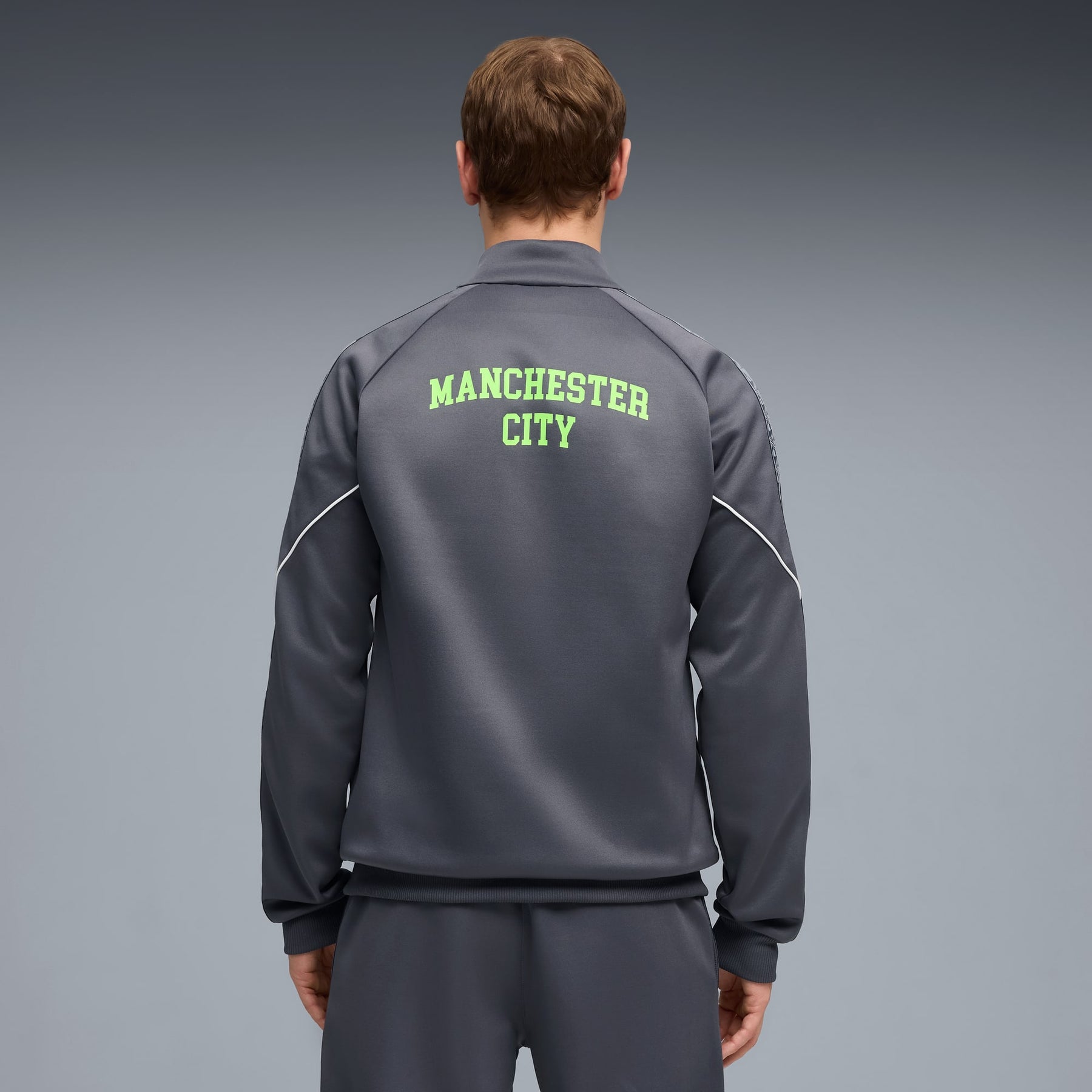 PUMA Tuta Completa Manchester City Acetata Con Zip Grigia