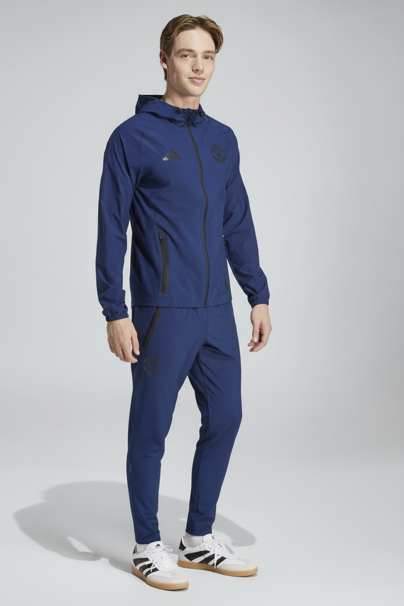 Adidas Tuta Completa Manchester United Uomo Blu Microfibra