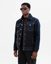 SOLDIER Giubbotto Metà Jeans Metà Giubbino Denim Scuro/Nero
