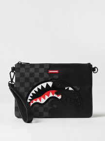 SPRAYGROUND Pochette/Tracolla Doppia Grafica In pelle Nero e Grigio