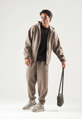 ADIDAS Tuta Completa Con Zip e Cappuccio Beige