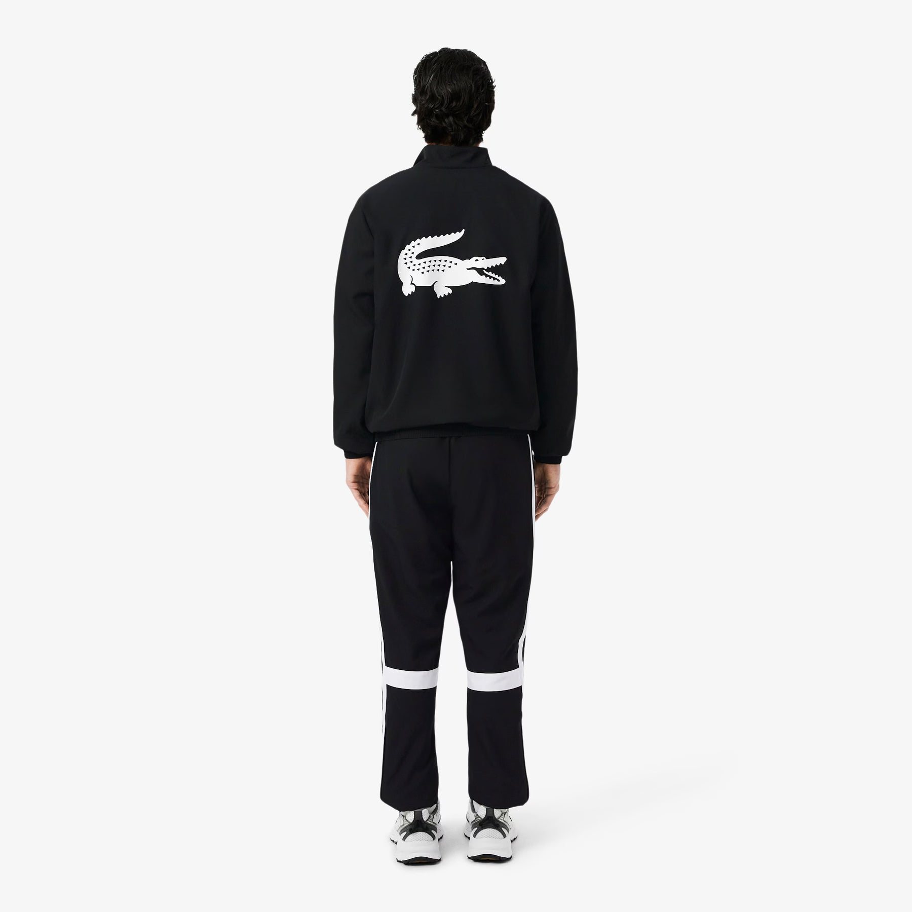 LACOSTE Tuta In Microfibra Logo Retro Nera/Bianca