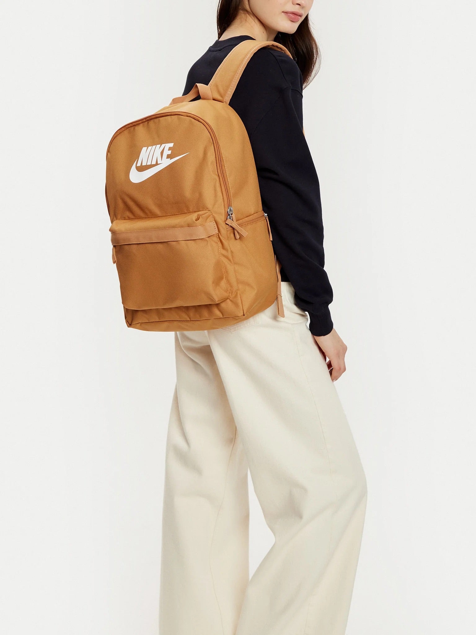 NIKE Zaino in Tessuto Logo Stampato Senape