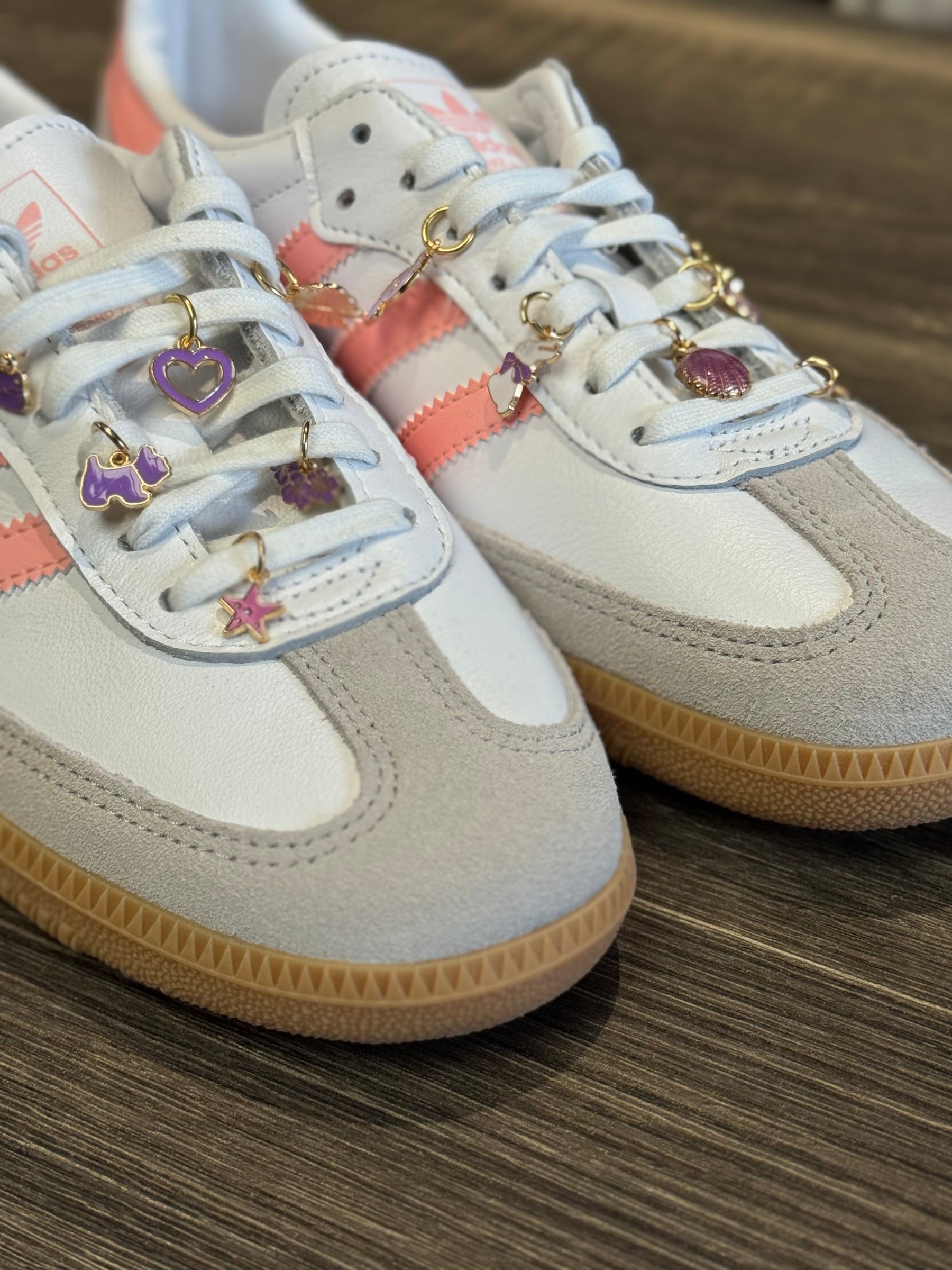 Adidas Samba Bianche e Rosa Custom Charm