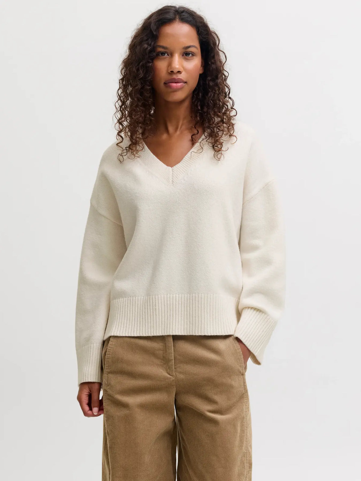 JJXX JXELSA V-NEK Maglioncino Panna Donna AW26