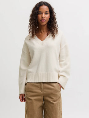 JJXX JXELSA V-NEK Maglioncino Panna Donna AW26