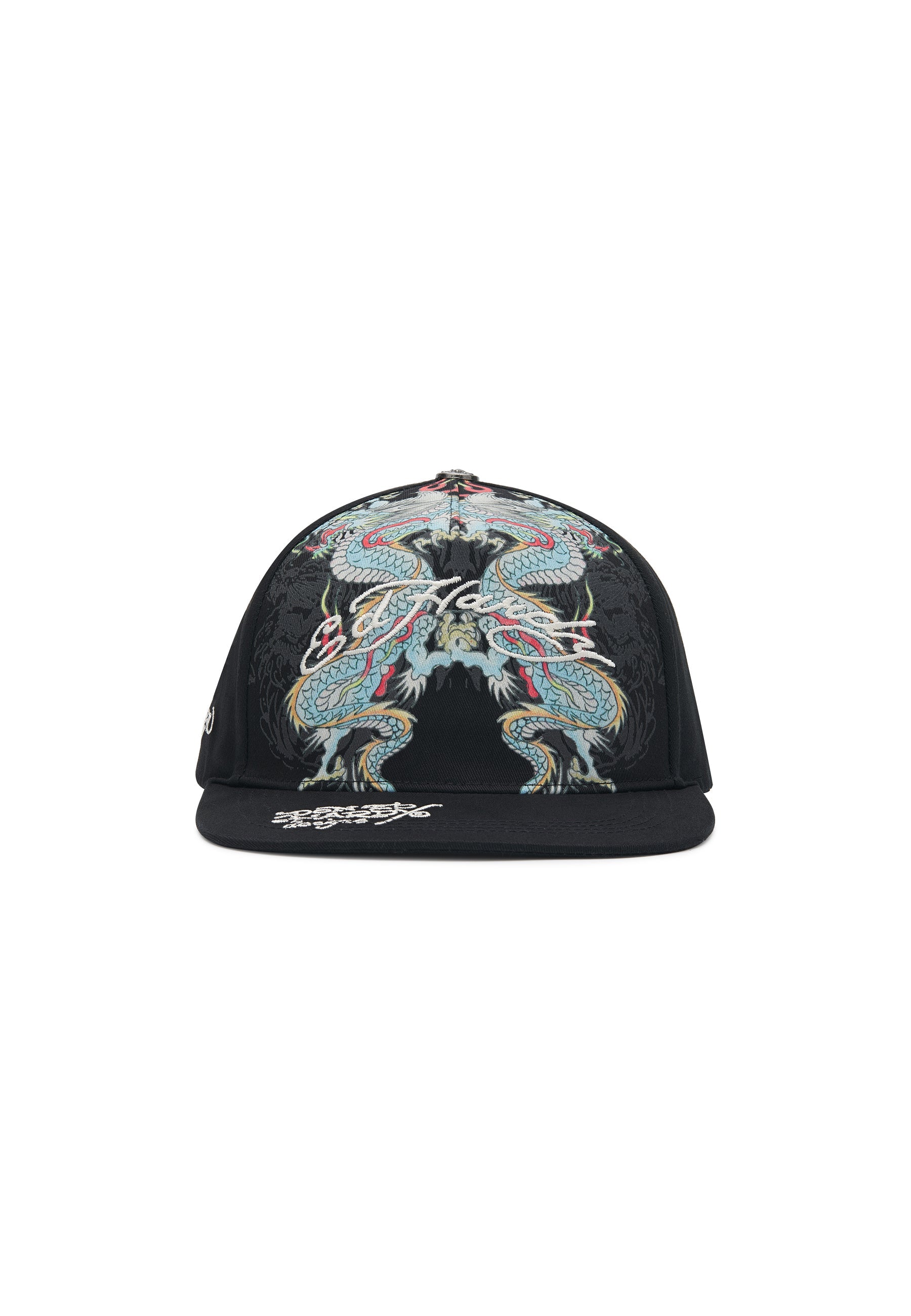 ED HARDY Cappello Visiera Dritta Con Serpenti Colorati Nero