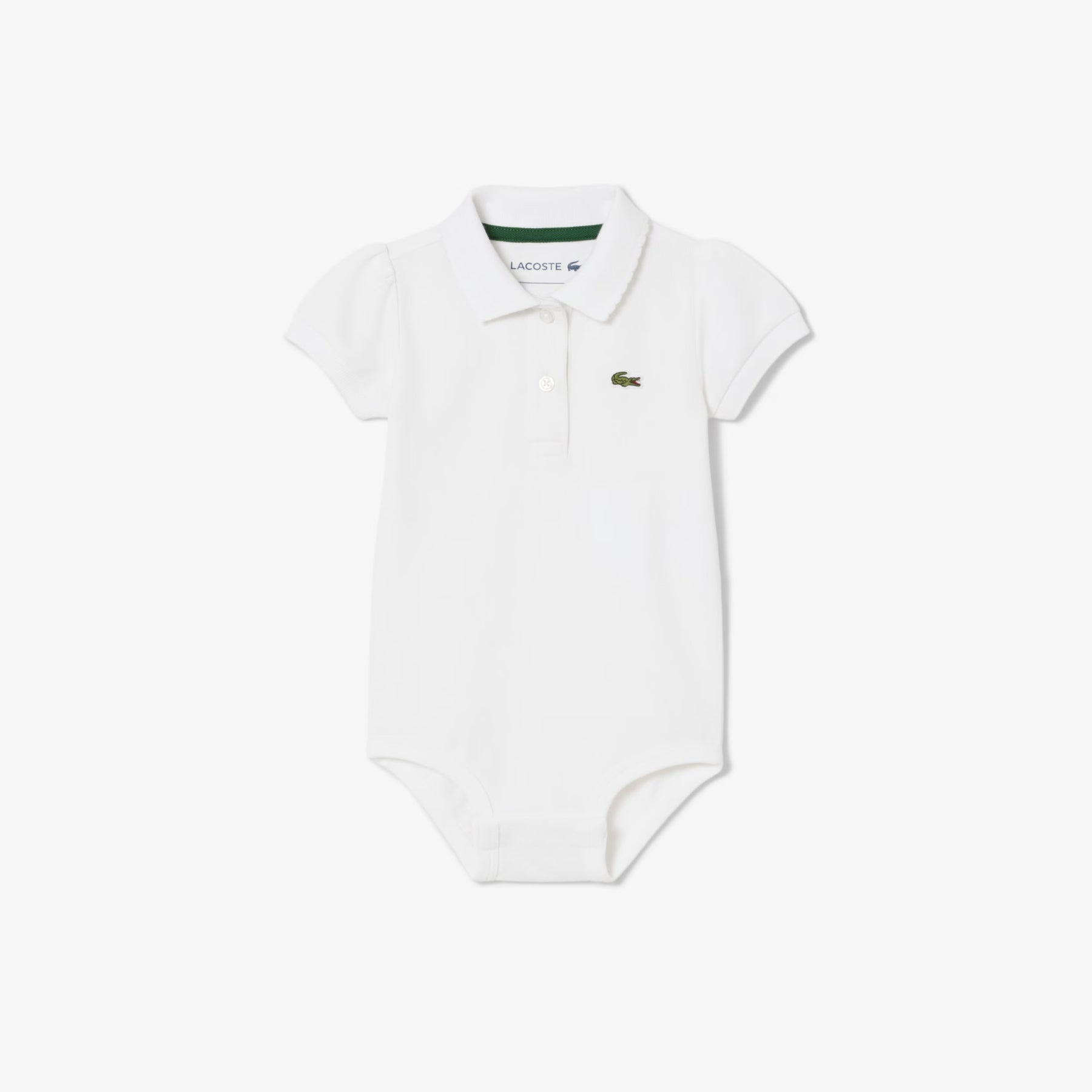 LACOSTE Body Baby A Polo Con Dettagli Sul Colletto Mezza Manica Bianco