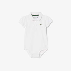 LACOSTE Body Baby A Polo Con Dettagli Sul Colletto Mezza Manica Bianco