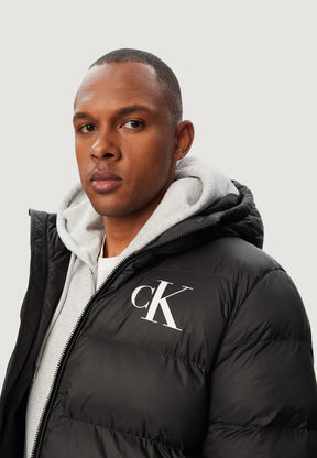 CALVIN KLEIN Giubbotto Invernale Bomber Con Logo Grande Sul Petto Nero 26/27
