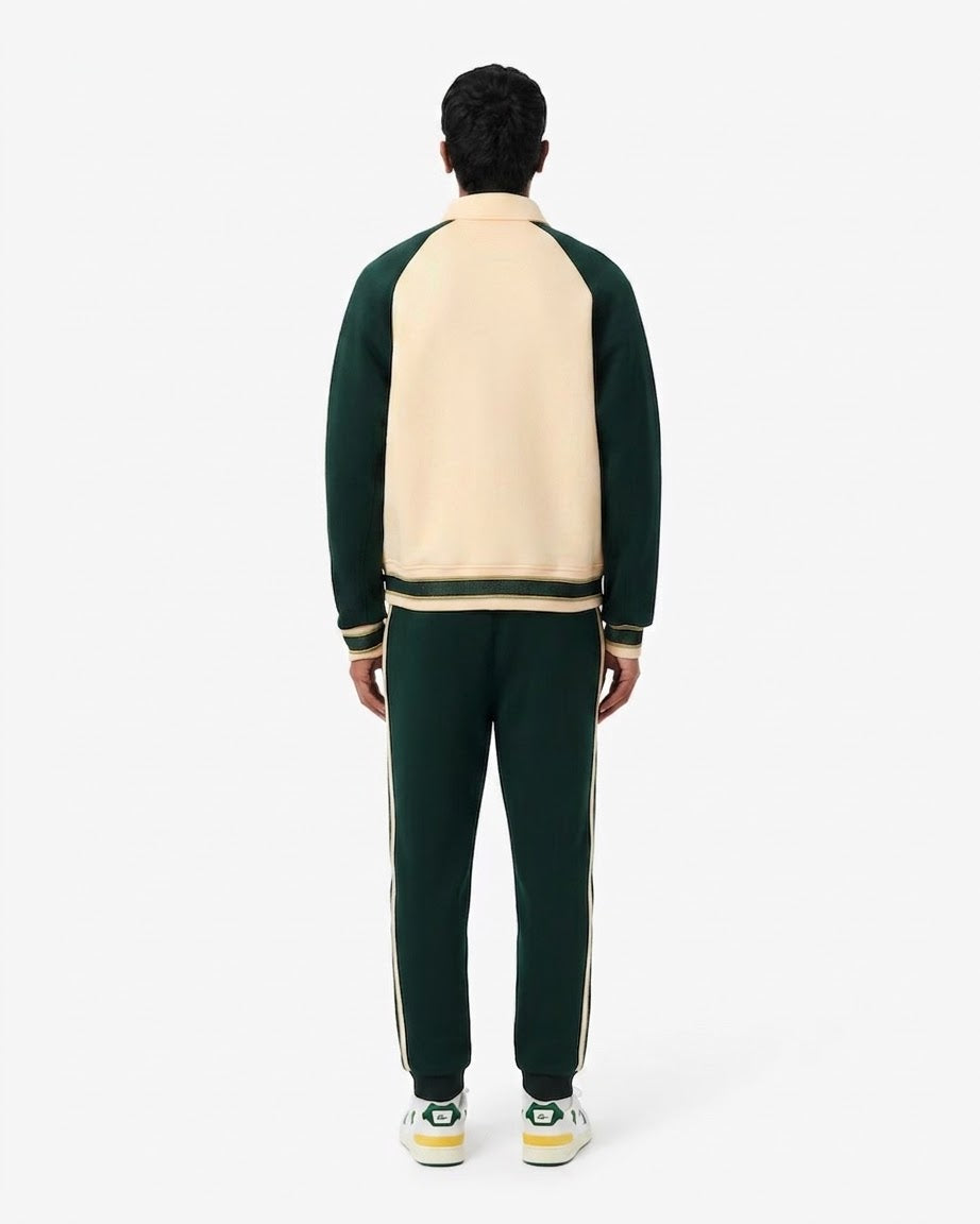 LACOSTE Coordinato Giacca College + Pantalone Della Tuta Beige/Verde