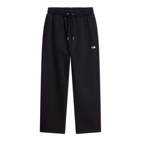 THE NORTH FACE Pantalone Di Tuta Fondo Largo Felpato Nero Logo Piccolo Bianco