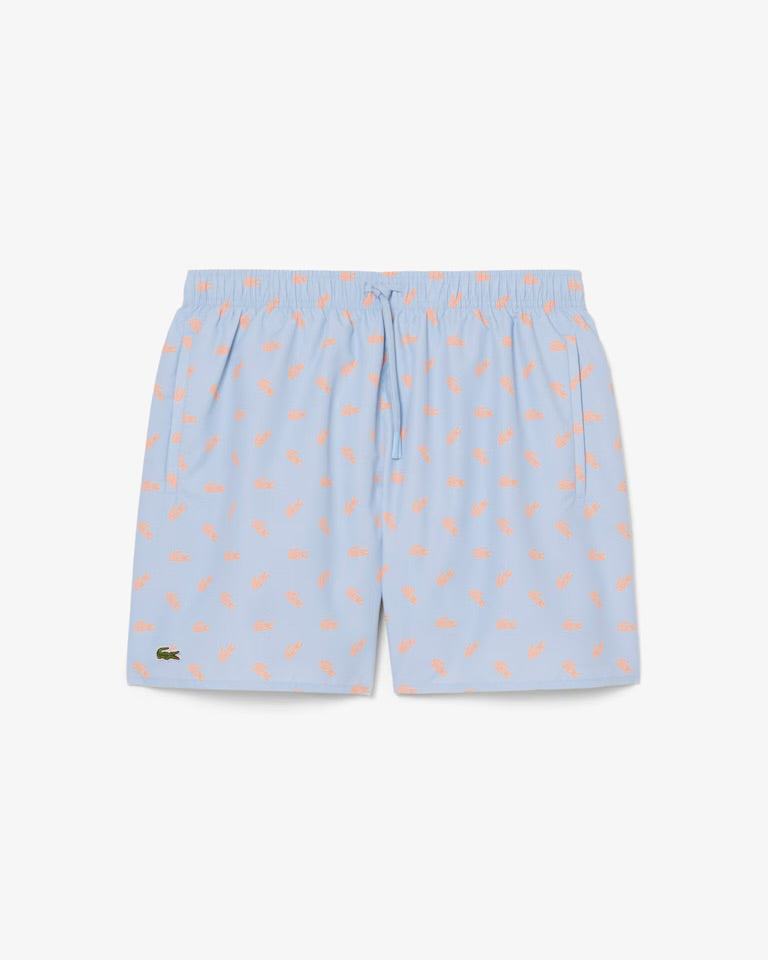 LACOSTE Costume Azzurro Con Loghi Arancioni