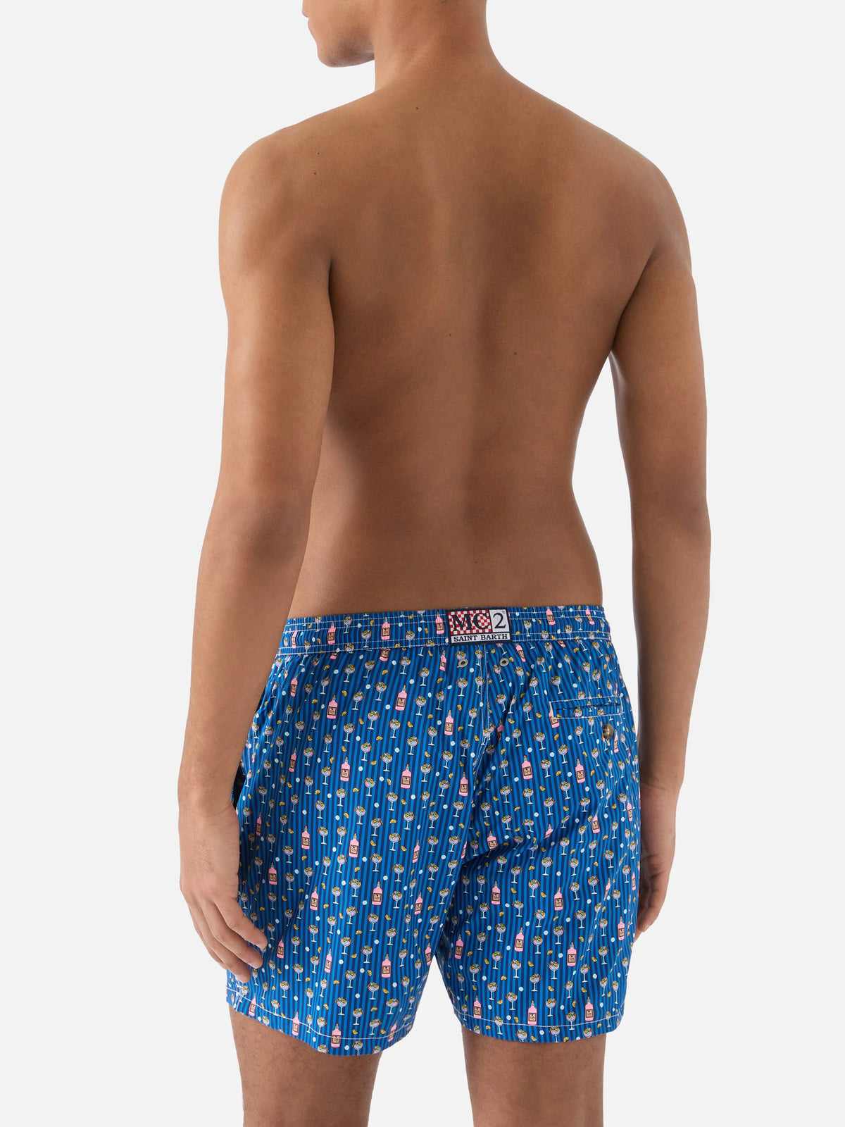 SAINT BARTH Costume Lighting Micro Stretch Gin Lover Stripes Blu