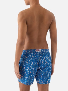 SAINT BARTH Costume Lighting Micro Stretch Gin Lover Stripes Blu