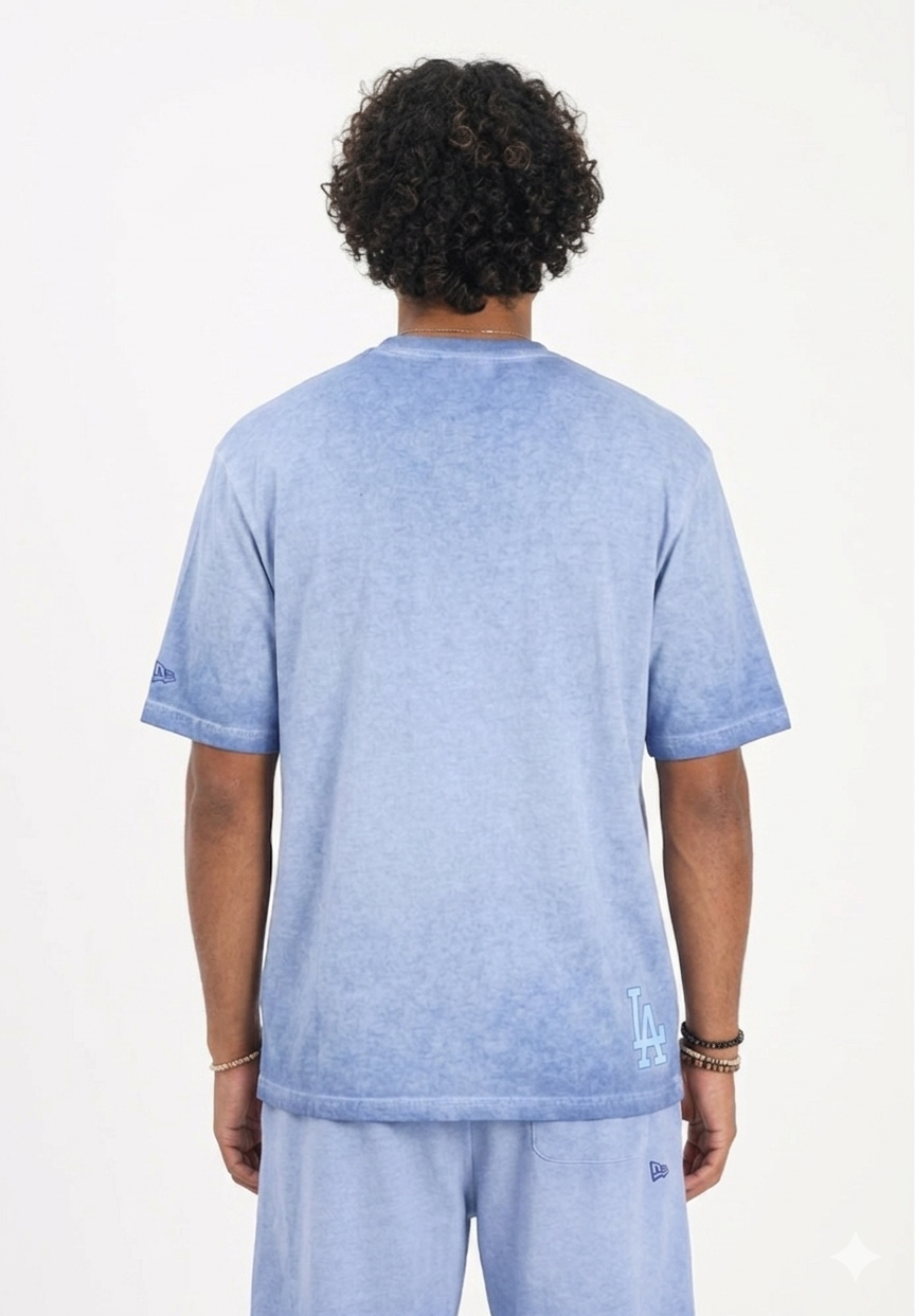 NEW ERA Completino T-Shirt e Pantaloncino Con Logo LA Blu Sfumato