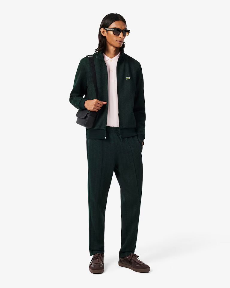LACOSTE Tuta Monogram Con Zip Verde Scuro