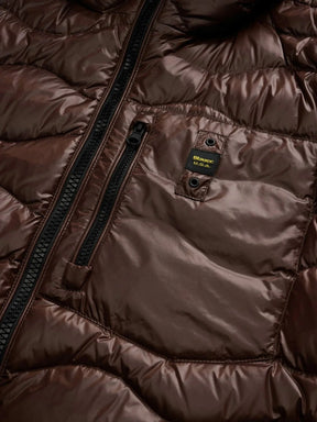 BLAUER Giubbotto Uomo Piumino Invernale Ondulato Marrone