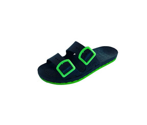 SENSI Ciabatta In Gomma BLACK FLUO Verde