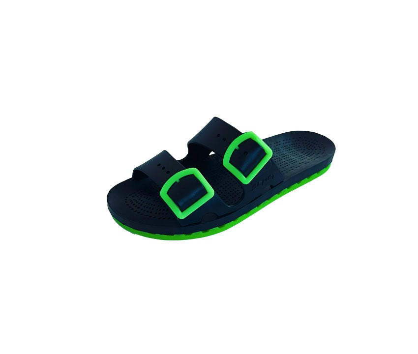 SENSI Ciabatta In Gomma BLACK FLUO Verde