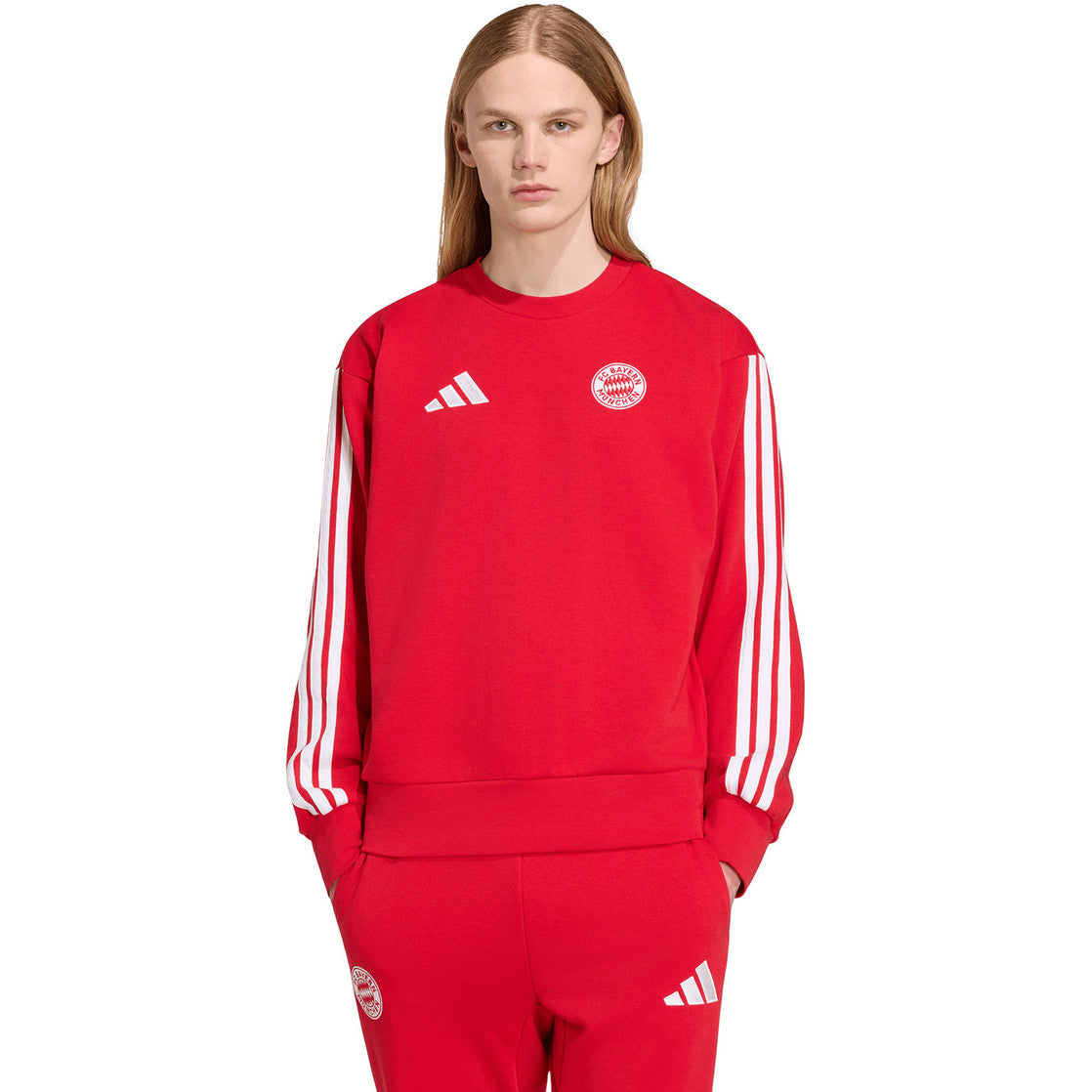 ADIDAS Tuta Completa Bayern Monaco Senza Cappuccio Rosso/Bianco