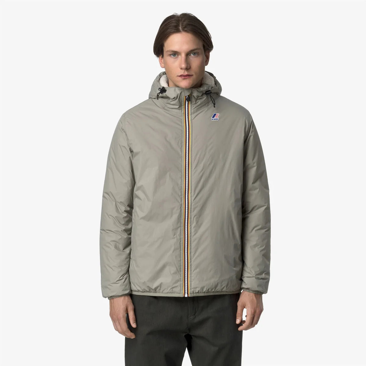 K-WAY Giubbotto Impermeabile Claude Con Cappuccio Verde