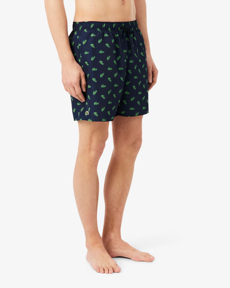 LACOSTE Costume Blu Con Loghi Verdi