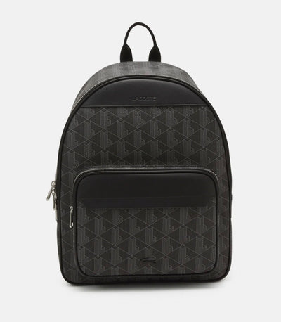 LACOSTE Zaino The Blend In Pelle Monogram Nero