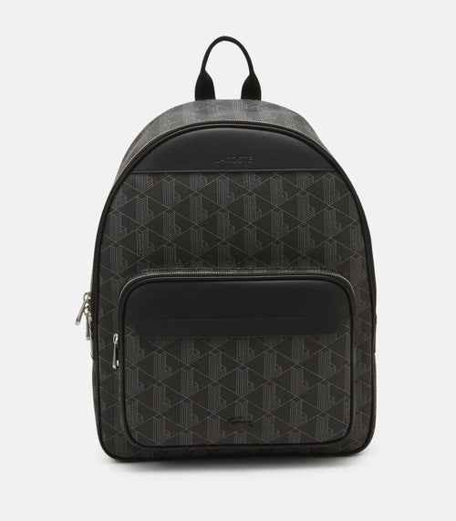 LACOSTE Zaino The Blend In Pelle Monogram Nero