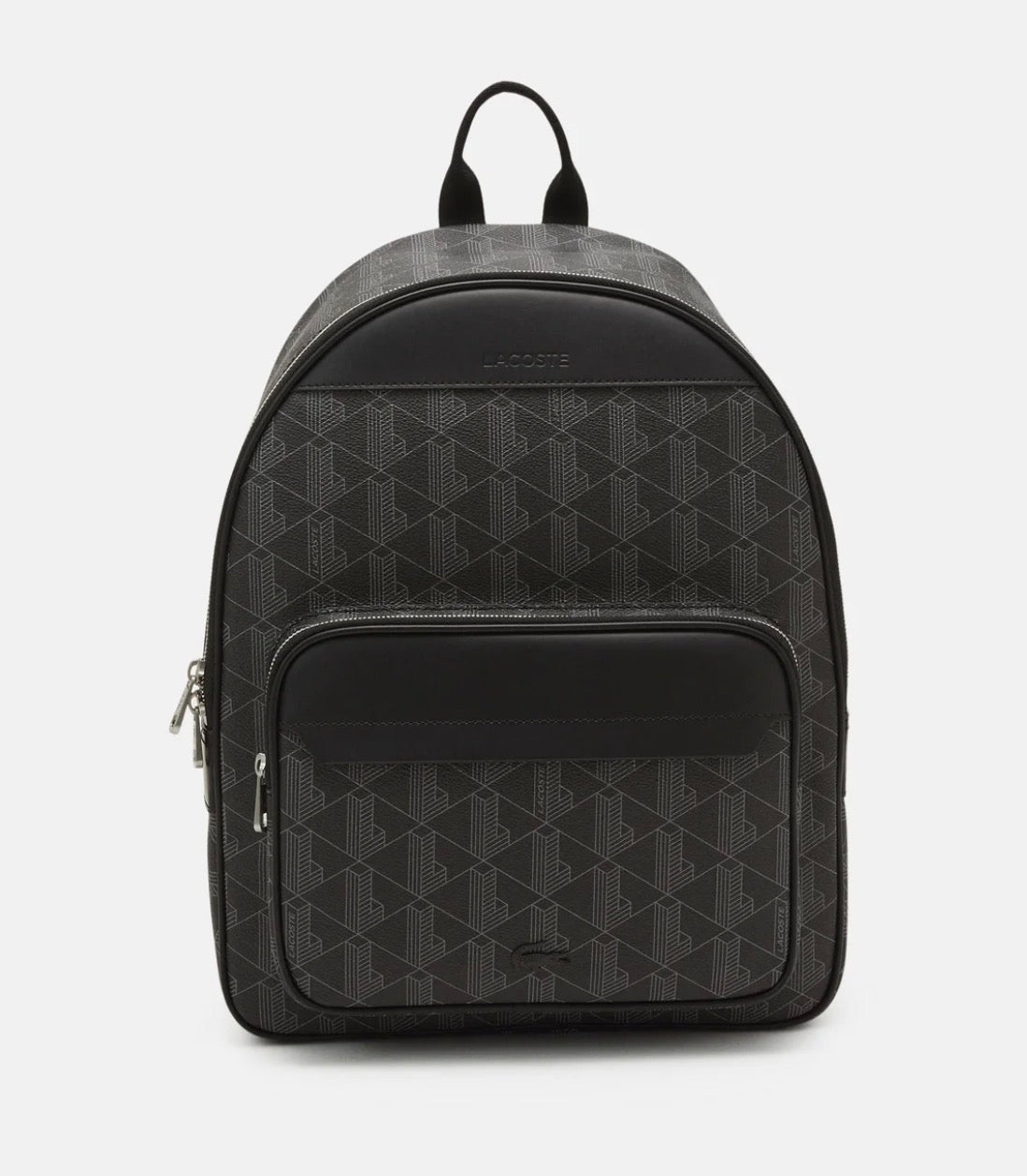 LACOSTE Zaino The Blend In Pelle Monogram Nero