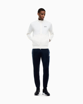 EMPORIO ARMANI Tuta In Cotone Con Zip Core Identity Senza Cappuccio Bianca/Nera