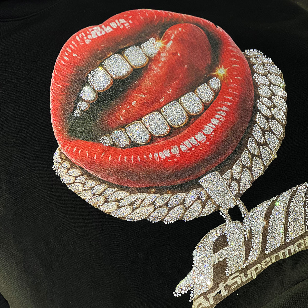 ART SUPER MONEY Felpa GRILLZ Con Cappuccio Nera