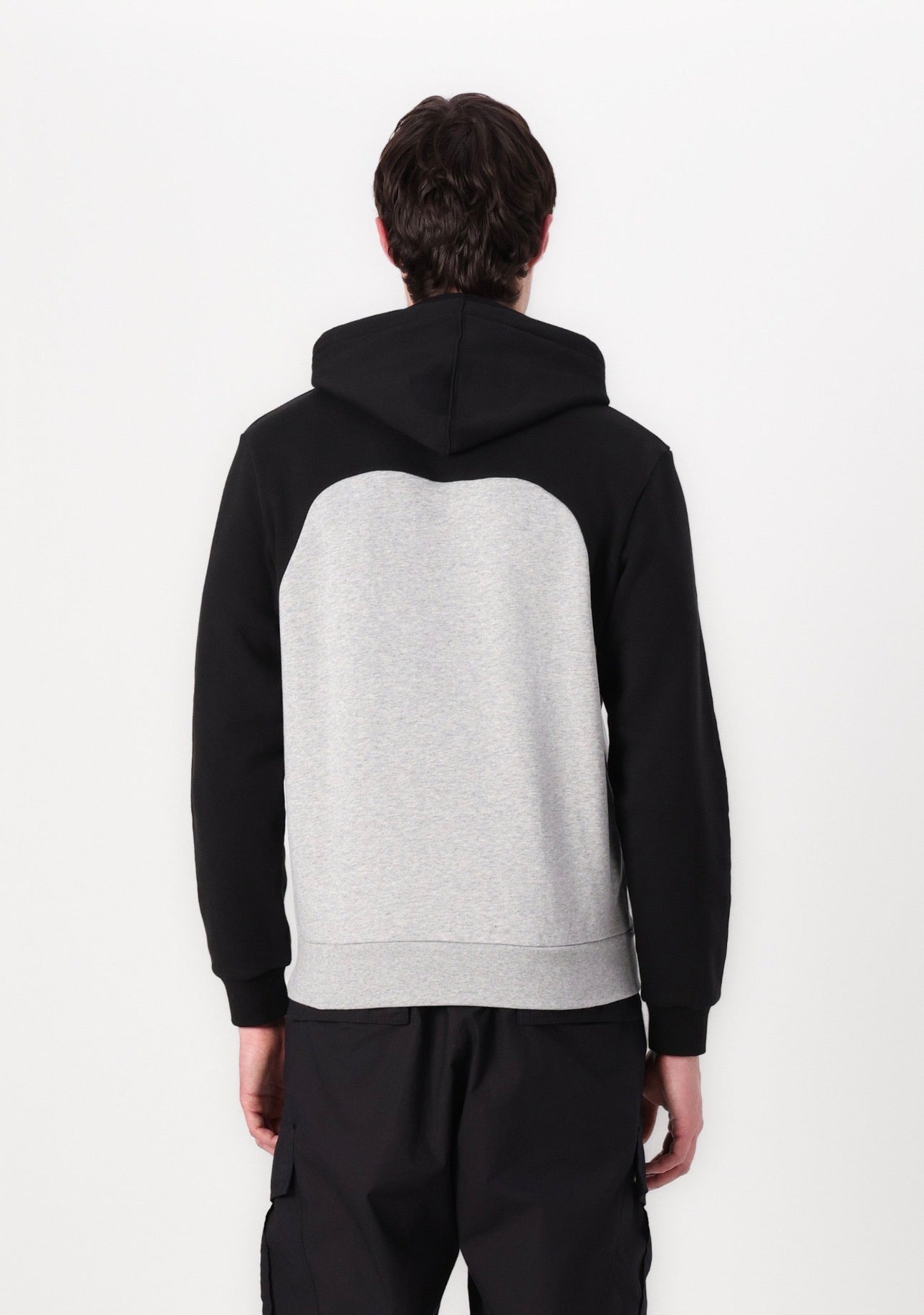 LACOSTE Felpa Con Cappuccio Felpata Nera/Grigia