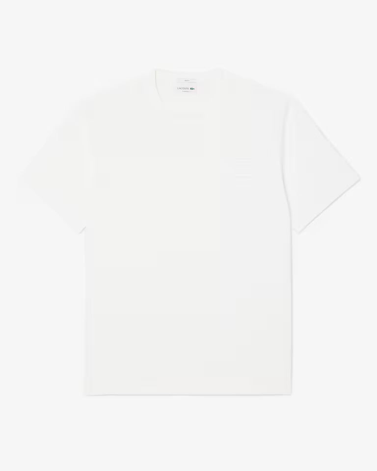 LACOSTE Completino con Logo Goffrato Tono Su Tono Bianco