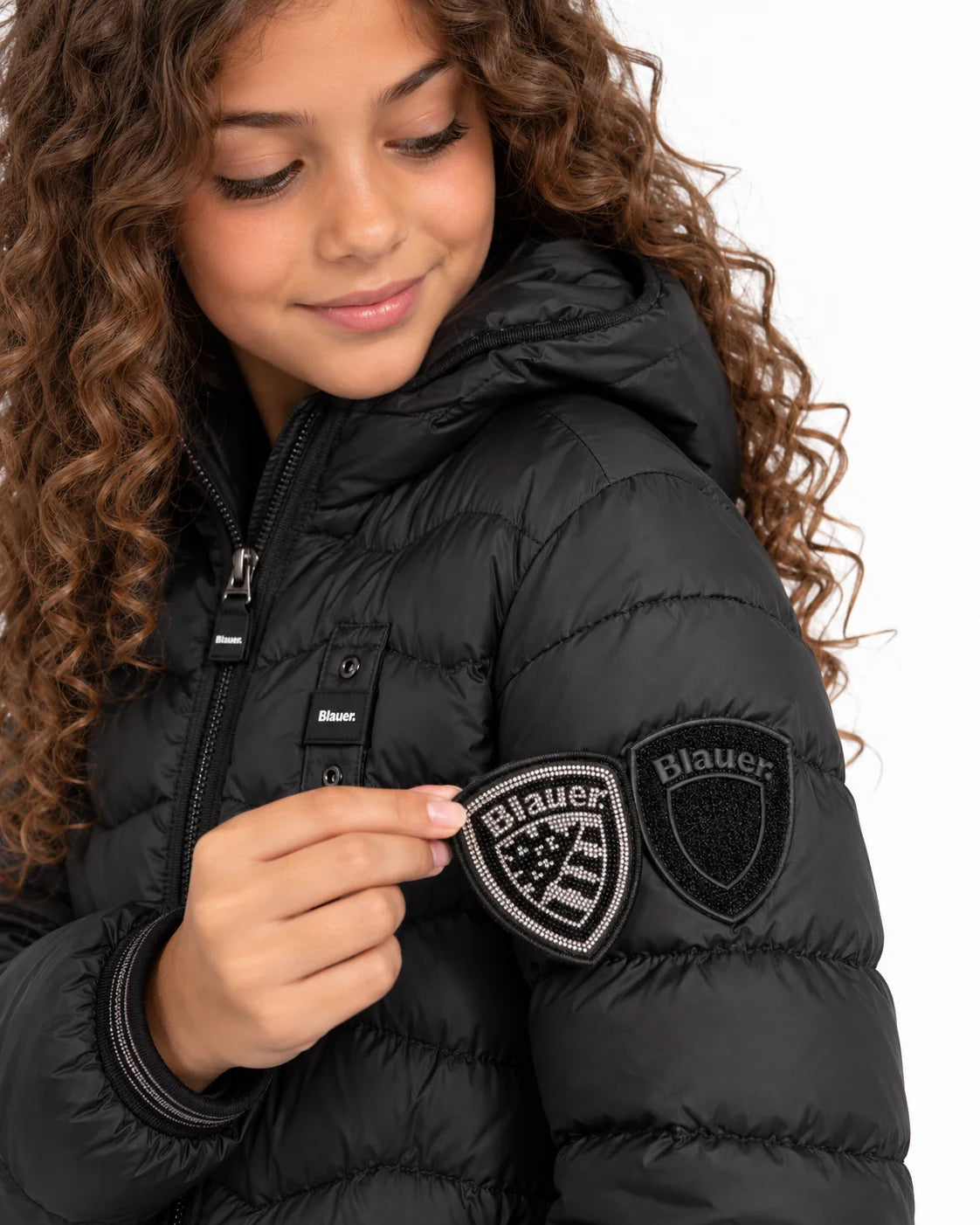 BLAUER Piumino Lowell Junior Con Logo Rimovibile Bambina Nero