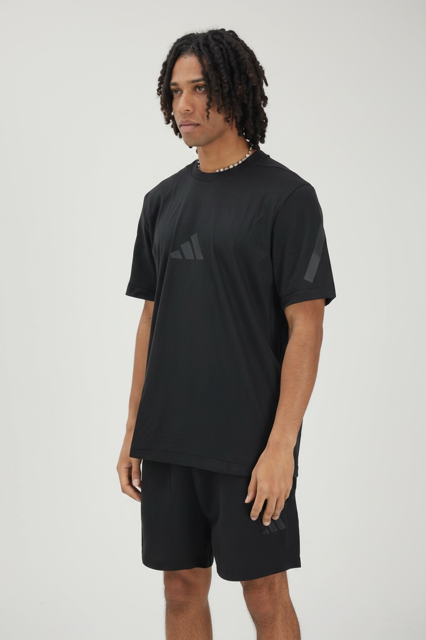 ADIDAS Completino In Cotone Z.N.E. Con Stampa in Rilievo Nero