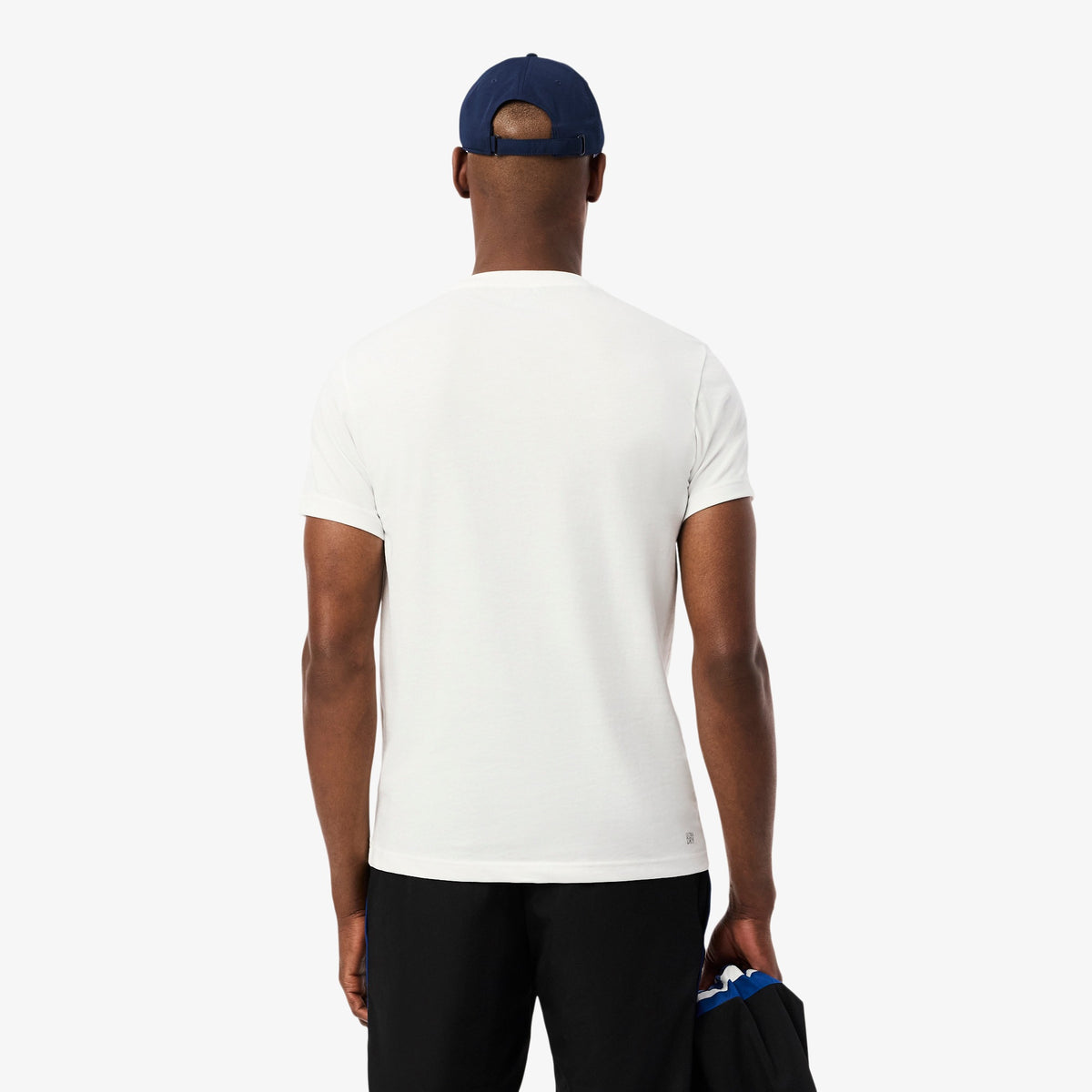 LACOSTE T-Shirt con Maxi Logo Centrale in Cotone Bianco