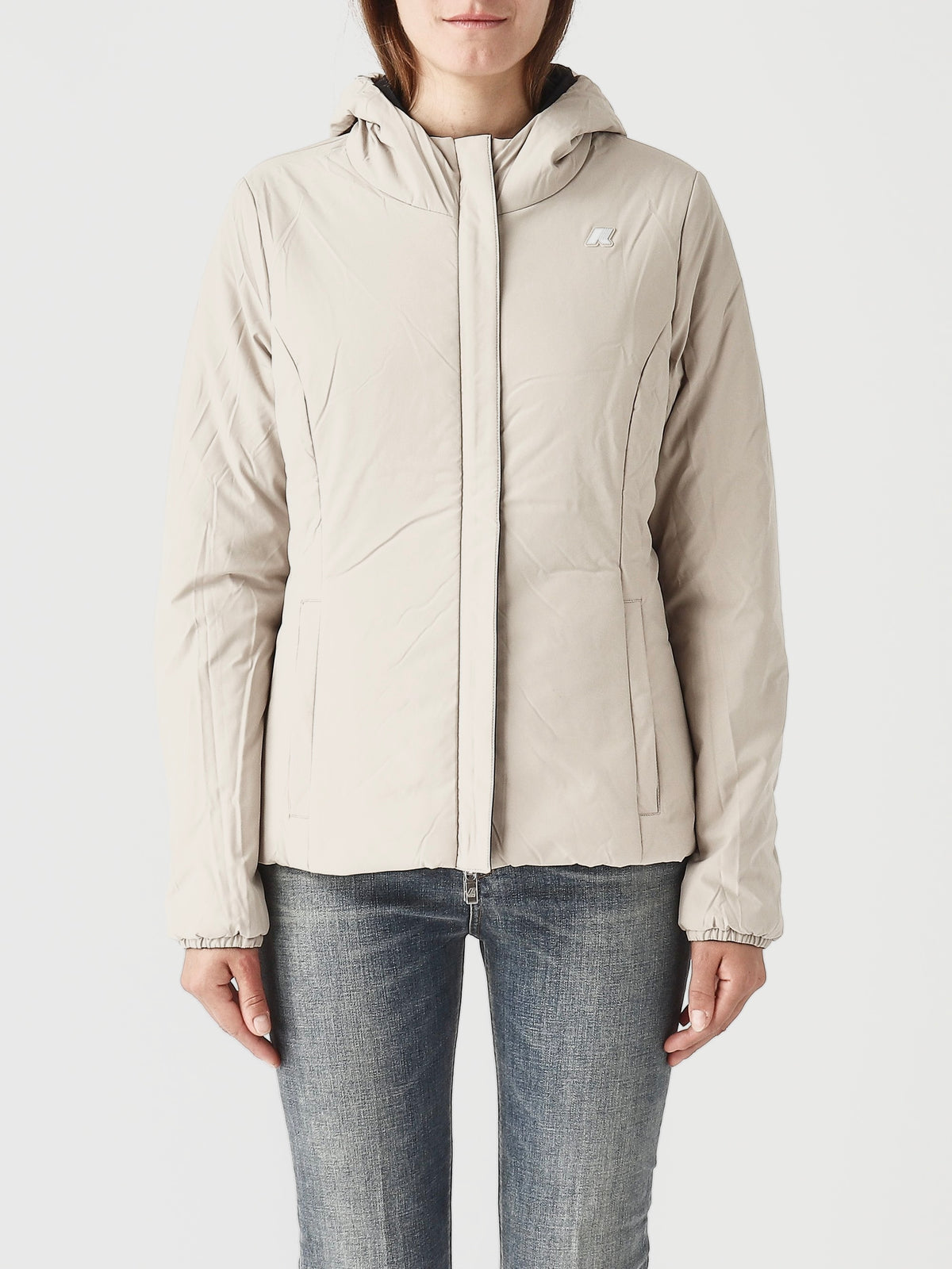 K-WAY DONNA GIUBBOTTO LYLY WARM DOUBLE FACE BLACKP-BEIGE E